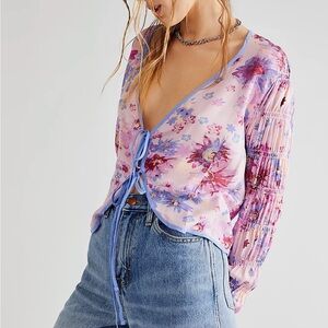 NWOT Venice printed top by Free People in size Small